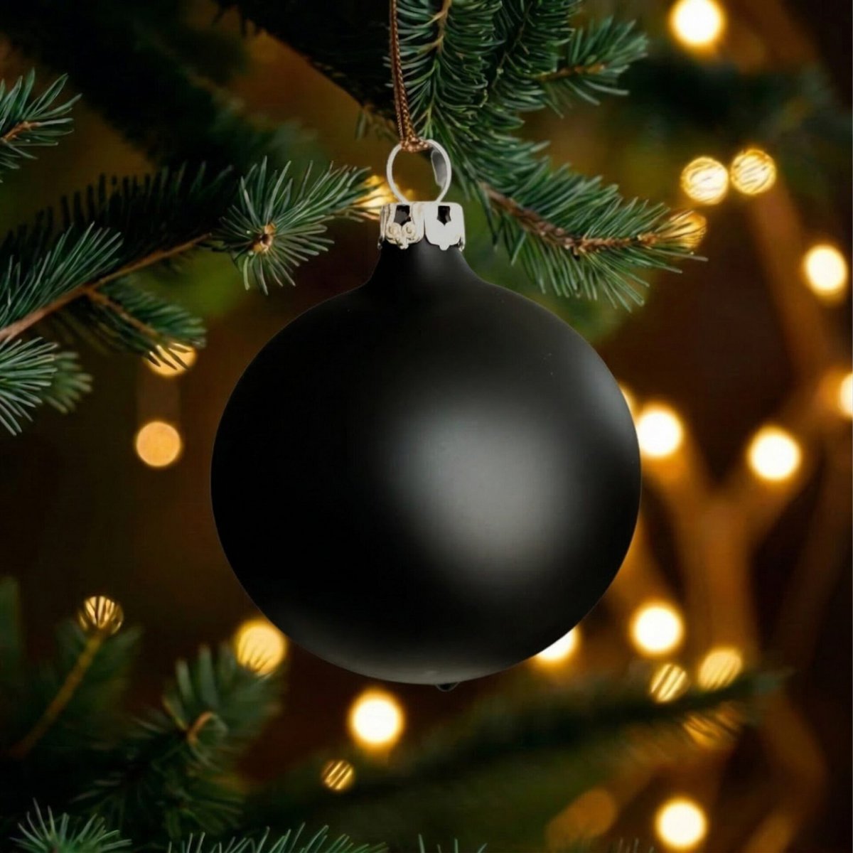 "night" - 8 cm Christmas balls matt black