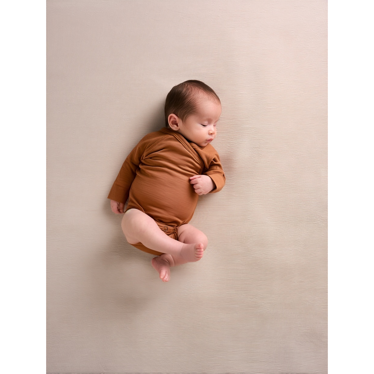 Woolen wrap-over romper long sleeves - Merino wool - Argan Oil