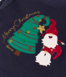 Merry Christmas Tree Embroidered Cotton Sweater