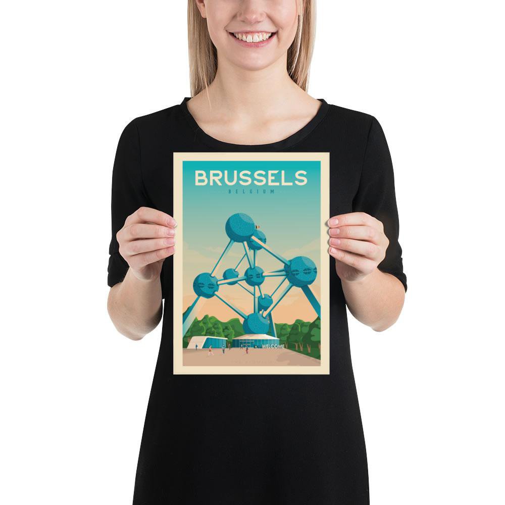 Affiche Bruxelles Vintage | Poster Ville Bruxelles Belgique