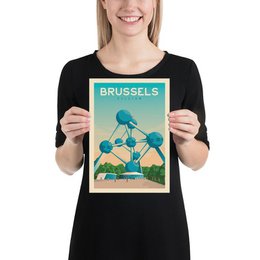 Poster vintage di Bruxelles | Poster Città Bruxelles Belgio