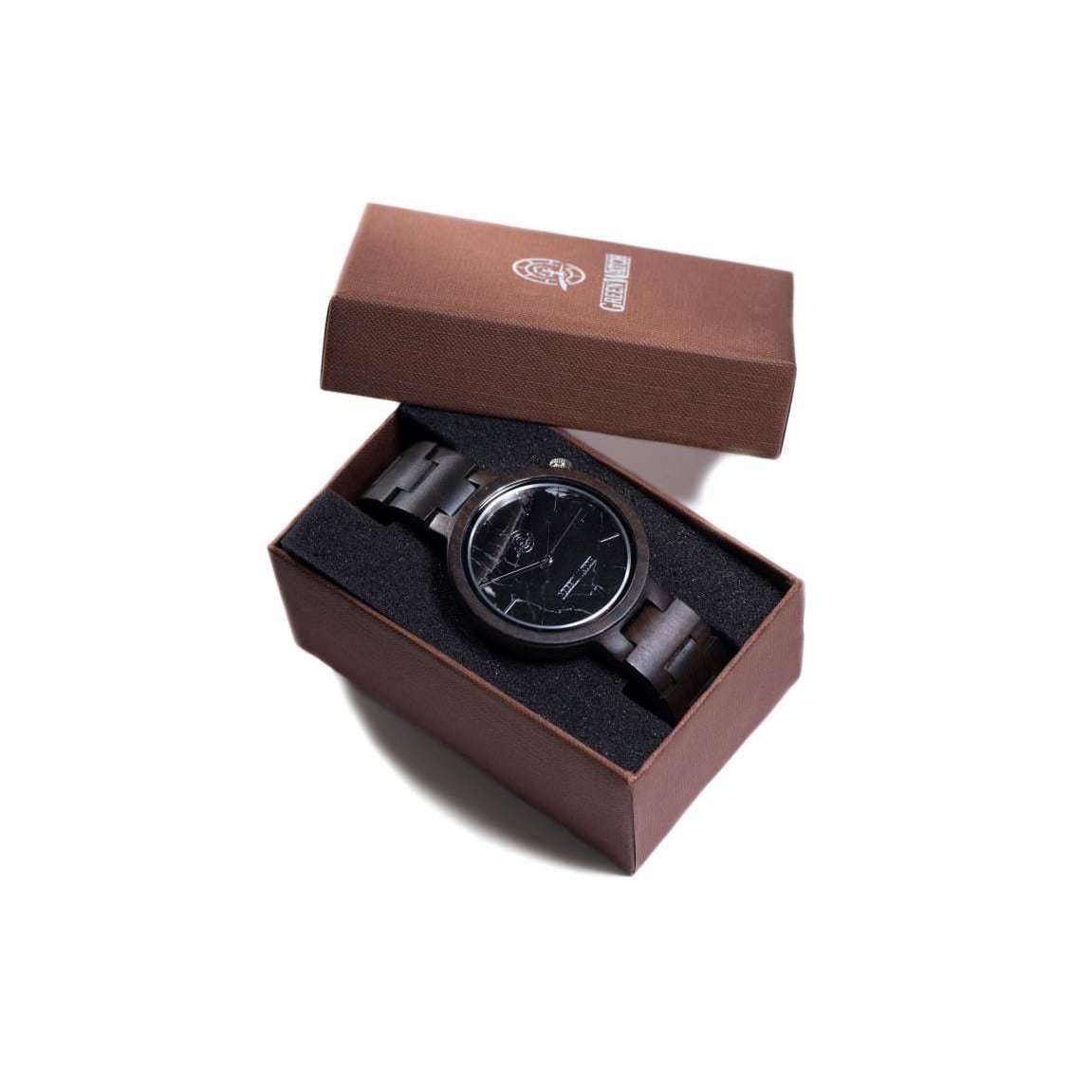 Greenwatch | Marble | Houten Horloge Unisex | Ebbenhout