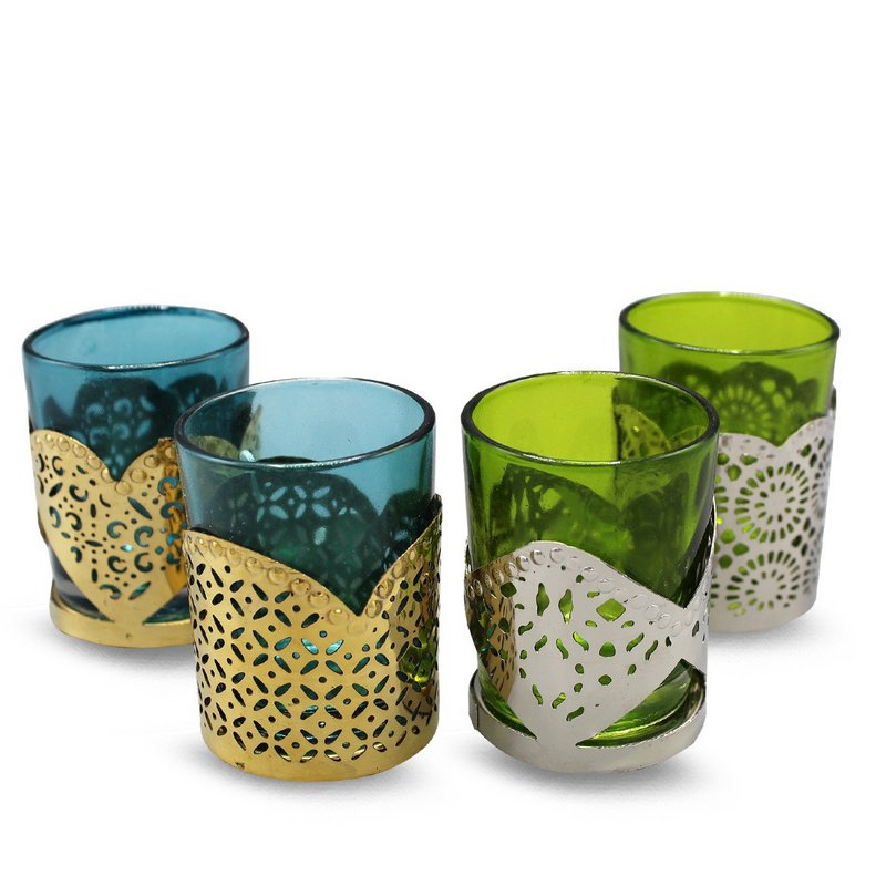 Gold/Silver Tealight holder set of 4