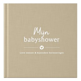 Fyllbooks Książka na baby shower – lniana taupe