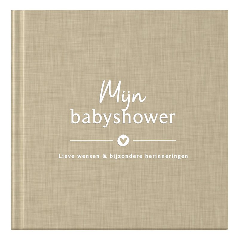 Fyllbooks Książka na baby shower – lniana taupe