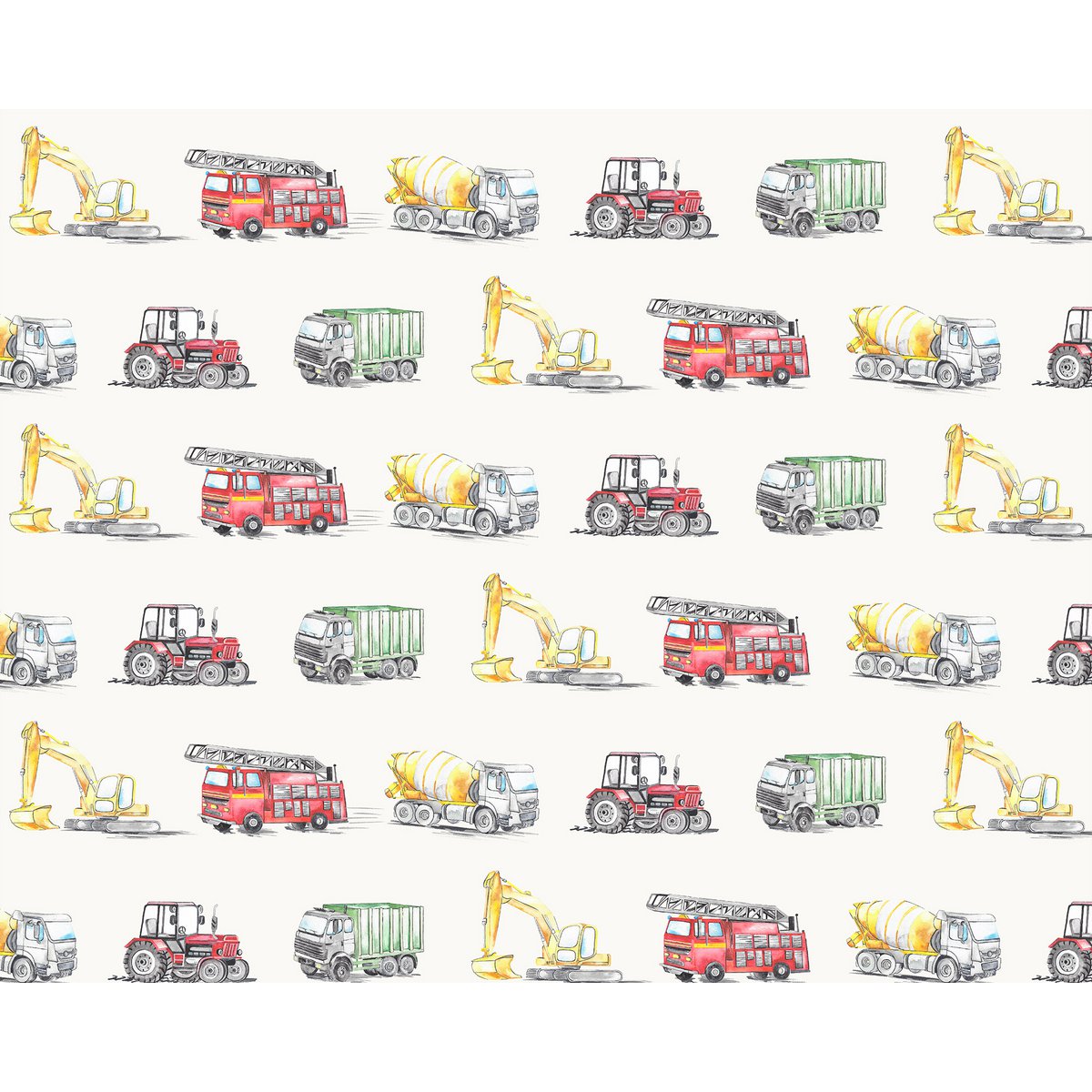Transport Children's Wallpaper - Ivory Colour