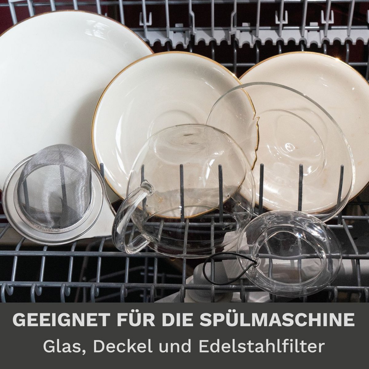 Creano Jumbo XXL Glas-Teetasse mit Henkel