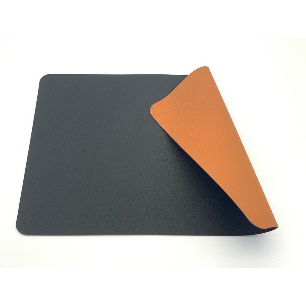 6 luxury leather look placemats - black - brown - rectangular - 45 x 30 cm - placemat plastic - Kade 171