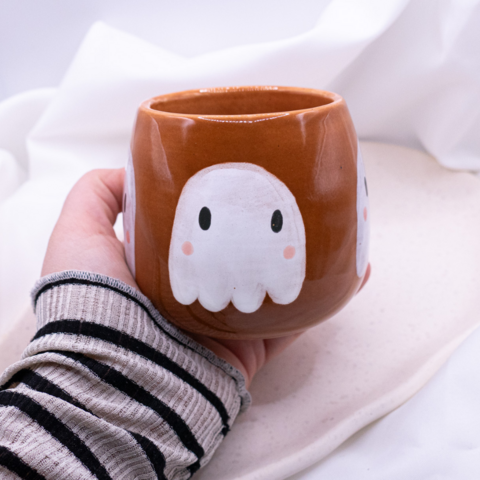 Mug Ghost Hand Painted Halloween - Fall Mug Coffee Cup
