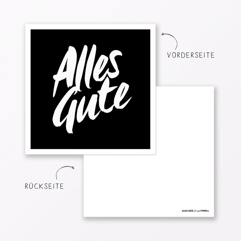 Glückwunschkarte "Alles Gute" quadratisch inkl. Umschlag