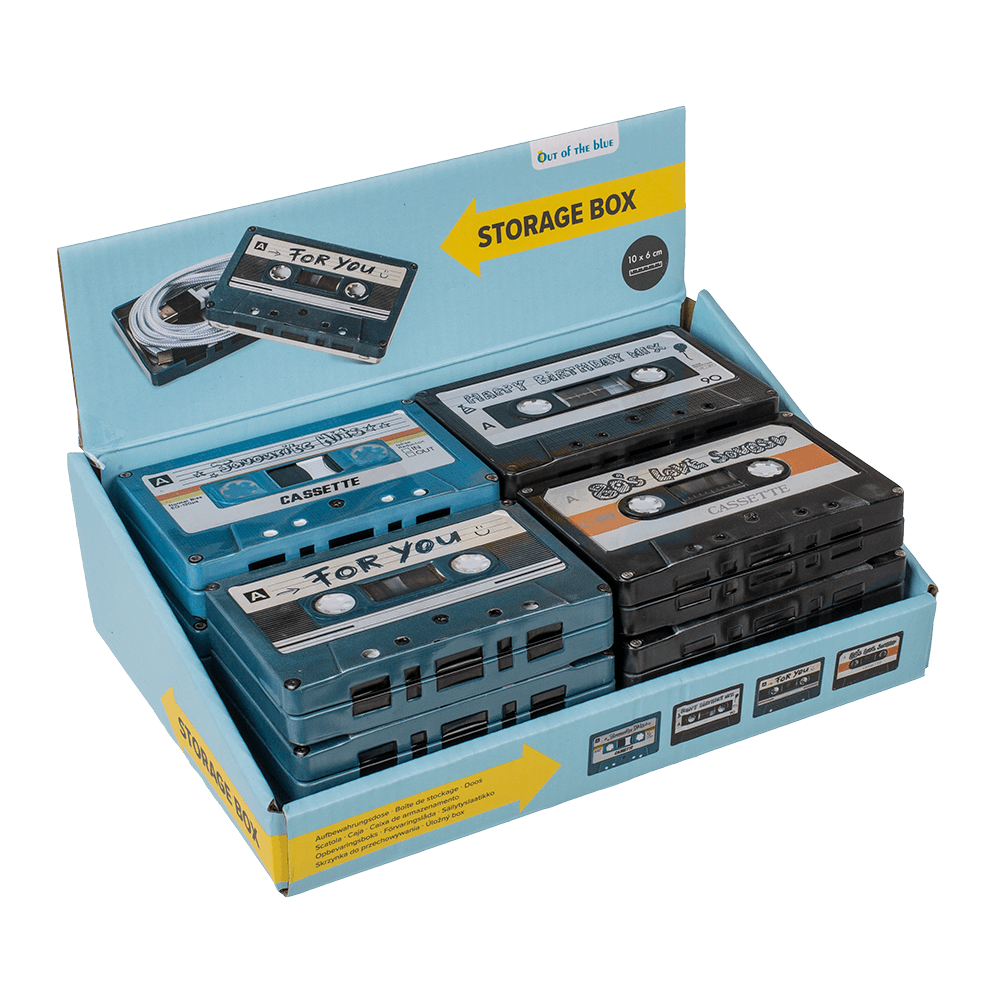 Metal storage box, Music cassette,