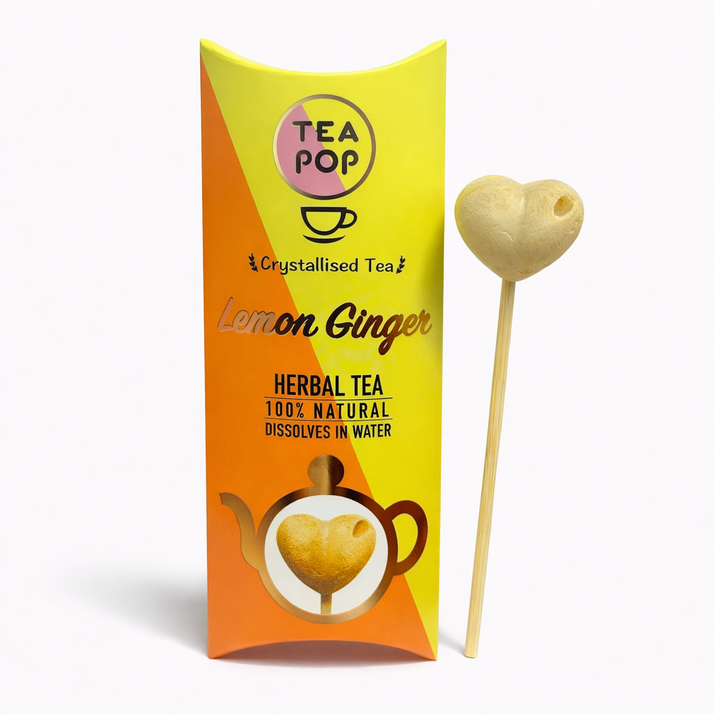 TEA-POP Thee-op-een-stokje | Citroen Gember | Displaybak met 20 stokjes