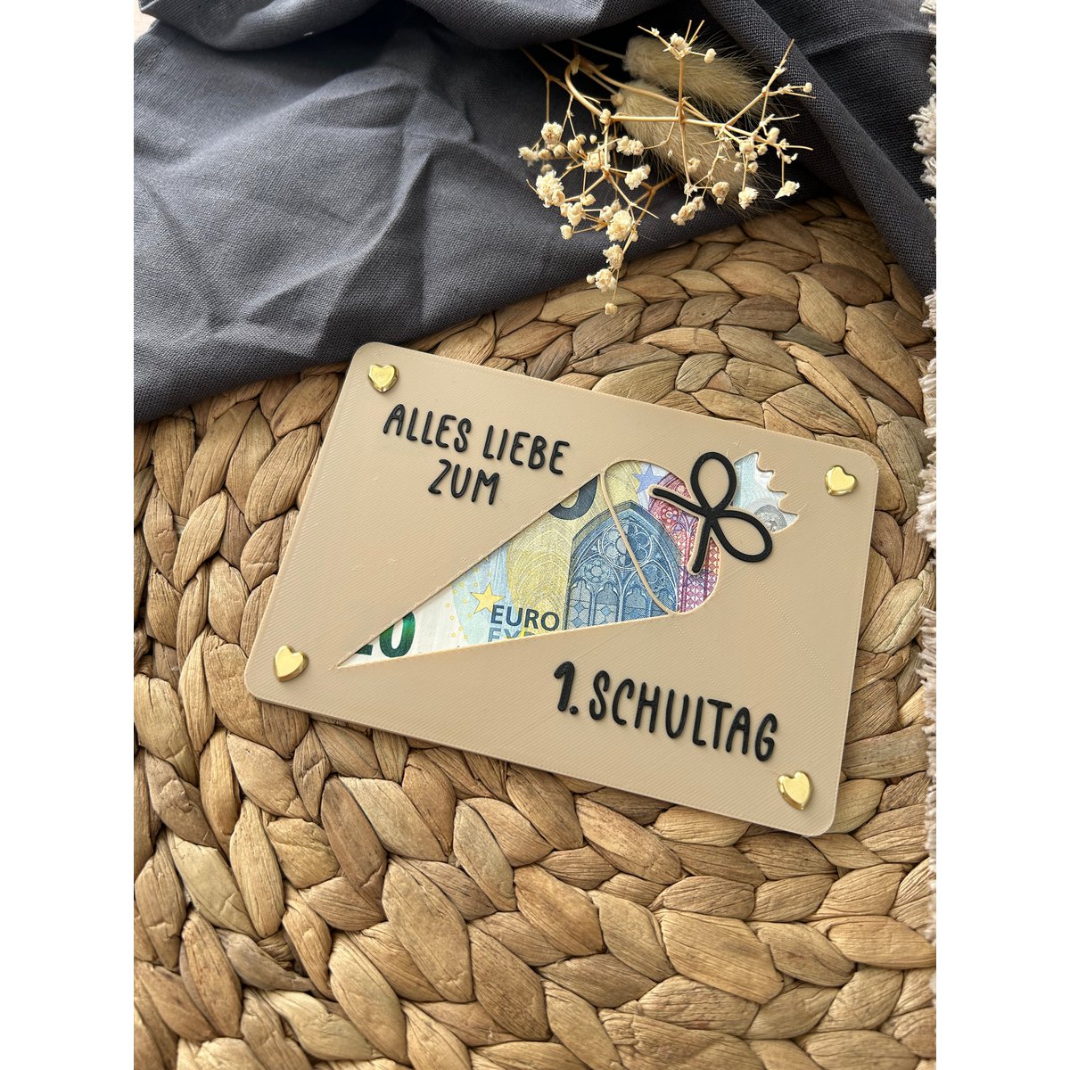 Money gift for starting school - money gift card for the first day of school - creative gift idea for those starting school