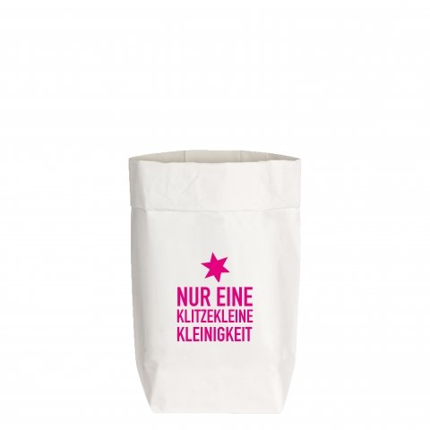 PaperBags Små hvide, KUN EN LILLE LILLE, neon pink