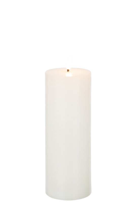 J-Line cylinder candle - white - large - LED lights