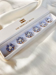 Hilde – Purple Flower Button Charm Gold