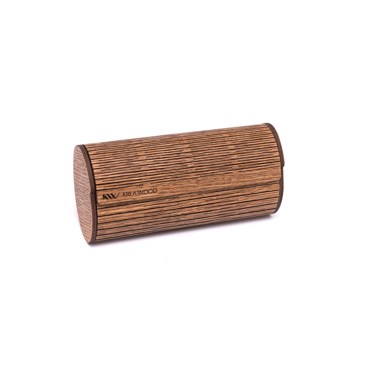 Krea-Wood houten handgemaakte brillenkoker met magneet. Gemaakt door eikenhout, bruine kleur
