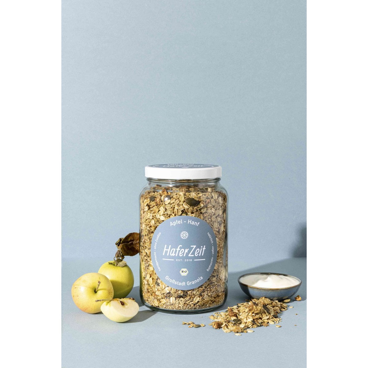 Økologisk æble-hamp granola
