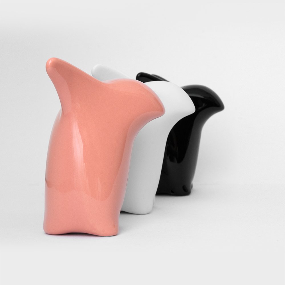 Pinkuin | Figura decorativa de porcelana salmón rosa