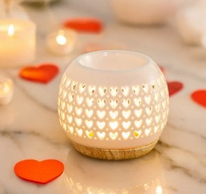 Burnt Ceramy Heart perfume - Lacquered ceramic candle - Diffusion Scented waxes, essential oils - Gift Idea Decor