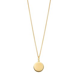Halskette Plättchen 14mm, 50cm lang, 18 K gelbgold vergoldet