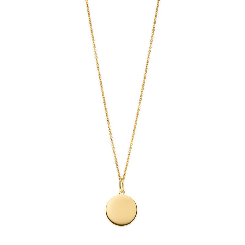 Halskette Plättchen 14mm, 50cm lang, 18 K gelbgold vergoldet
