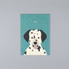 Ansichtkaart houtsneden hond Dalmatische benzine