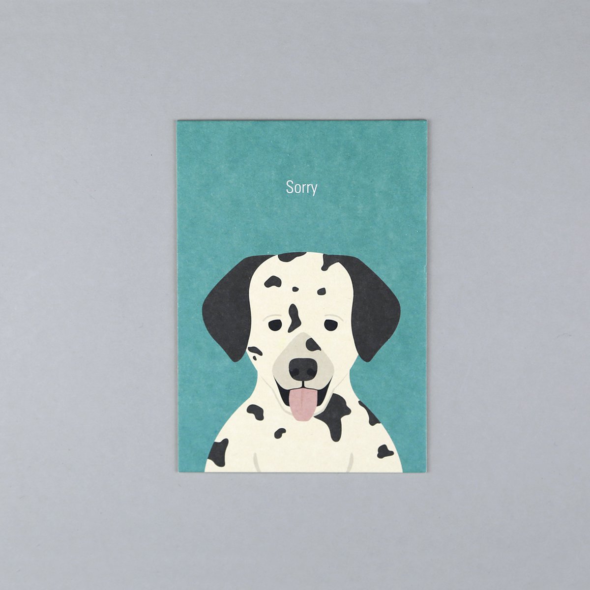 Postkarte Holzschliff Hund Dalmatiner Petrol