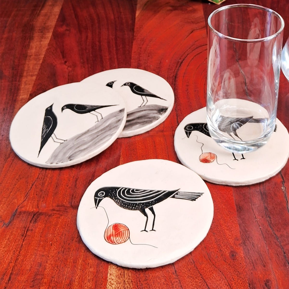 Coasters | painted Couple Bird Handcrafted Hand-painted