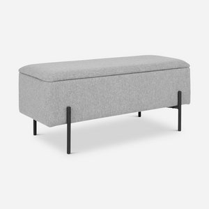 Watson Bench, Light Grey Polyester & storage