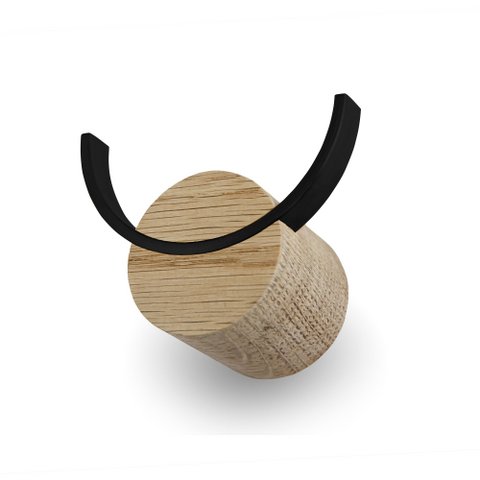 Wandhaken DEER, Eiche, schwarz