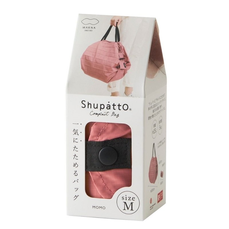 Shupatto compacte opvouwbare boodschappentas maat M - Peach (Momo)