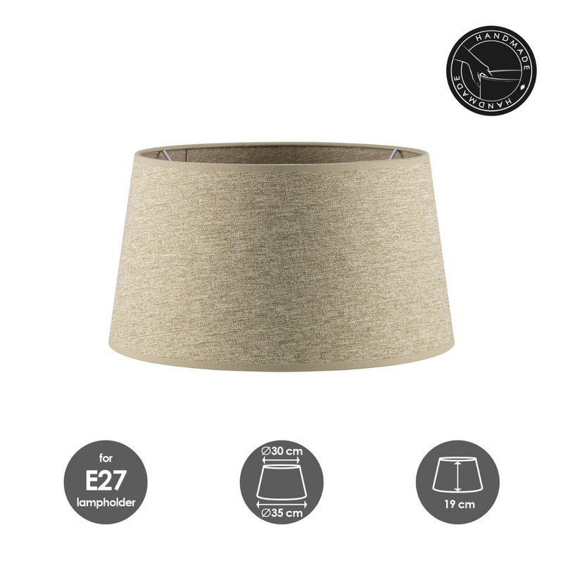 Abat-jour en tissu Home Sweet Home Marron - 35 x 30 x 19 cm