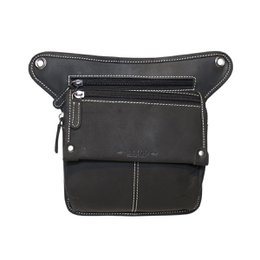 Gürteltasche Leder oder Festivaltasche aus Leder in 3 Farben mit verstellbarem Schulterriemen und Überschlag
