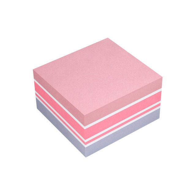 Info notes 75x75mm assorti blok a 400 vel roze, wit, paars