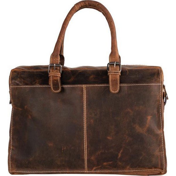 Bolso de hombro de búfalos con manijas Cognac Arrigo