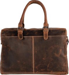 Buffaloing skuldertaske med håndtag Cognac Arrigo