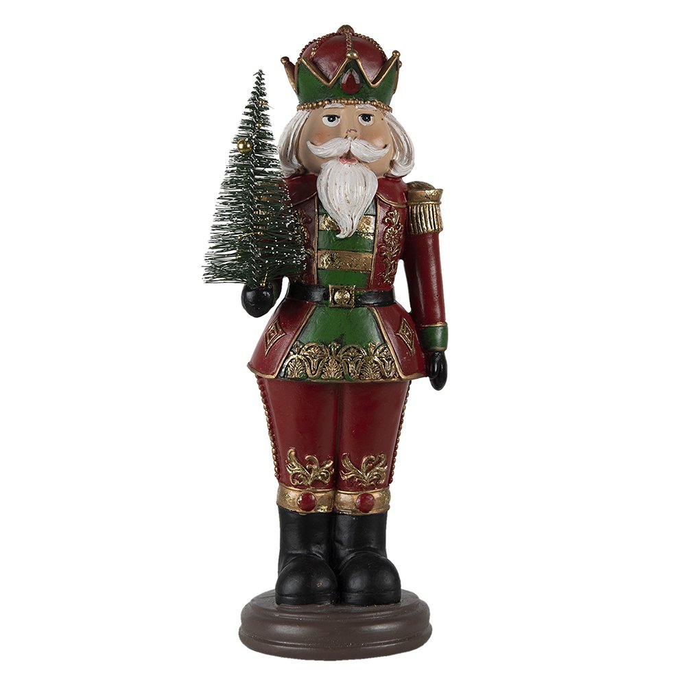Image nutcracker 13x10x32 cm Red plastic Christmas decoration
