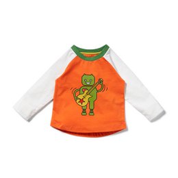 'Rocking Robot T-Shirt for kids, available in sizes 3-6 months to 5-6 years. Features a vibrant orange color with a graphic print of a robot character.'

The Rocking Robot T-Shirt is a kids' shirt available in sizes ranging from 3-6 months to 5-6 years. The shirt has a bright orange color with a graphic print of a robot character on the front. The robot has a playful, energetic pose, making it an eye-catching and fun design for young children.