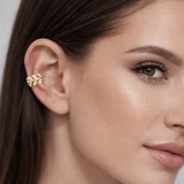 Liana - Ear cuff foglia oro