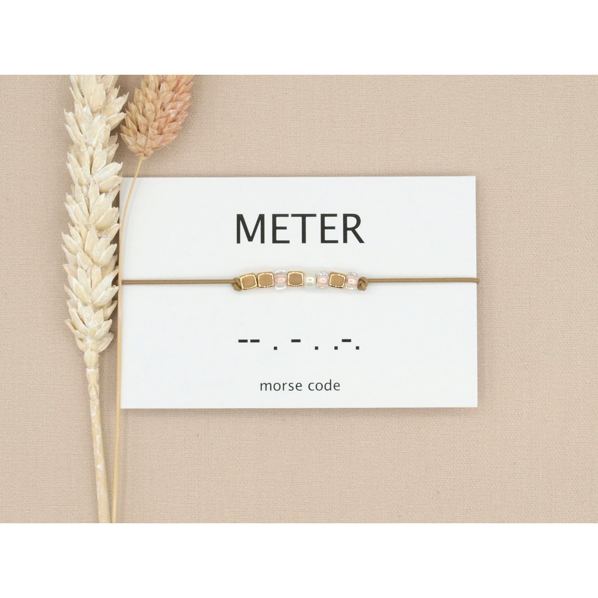 Morse code armband meter (zilver,rosé goud,goud)