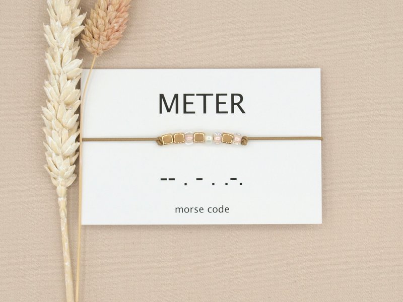 Morse code armband meter (zilver,rosé goud,goud)