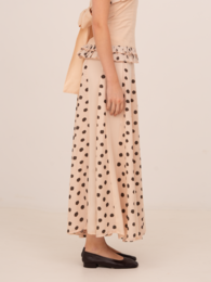 Gonna con stampa a pois beige Noctis