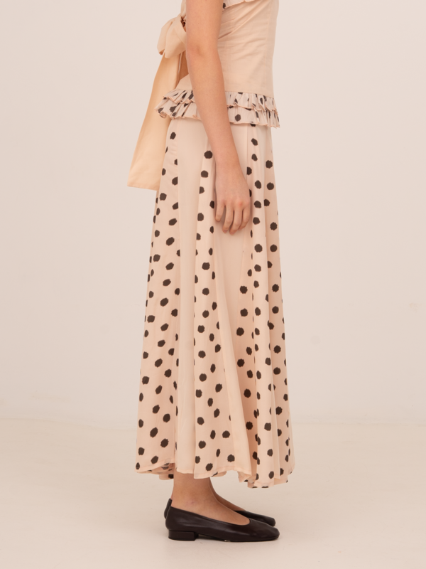Gonna con stampa a pois beige Noctis