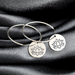 Lotus 925 Sterling Silber Kreolen - OHR925-43