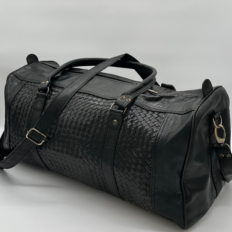 Borsa da viaggio in pelle di classe Wonder a mano nera