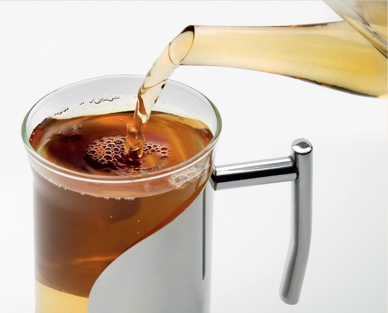 Theepot van borosilicaatglas met theefilter van 1,1 liter