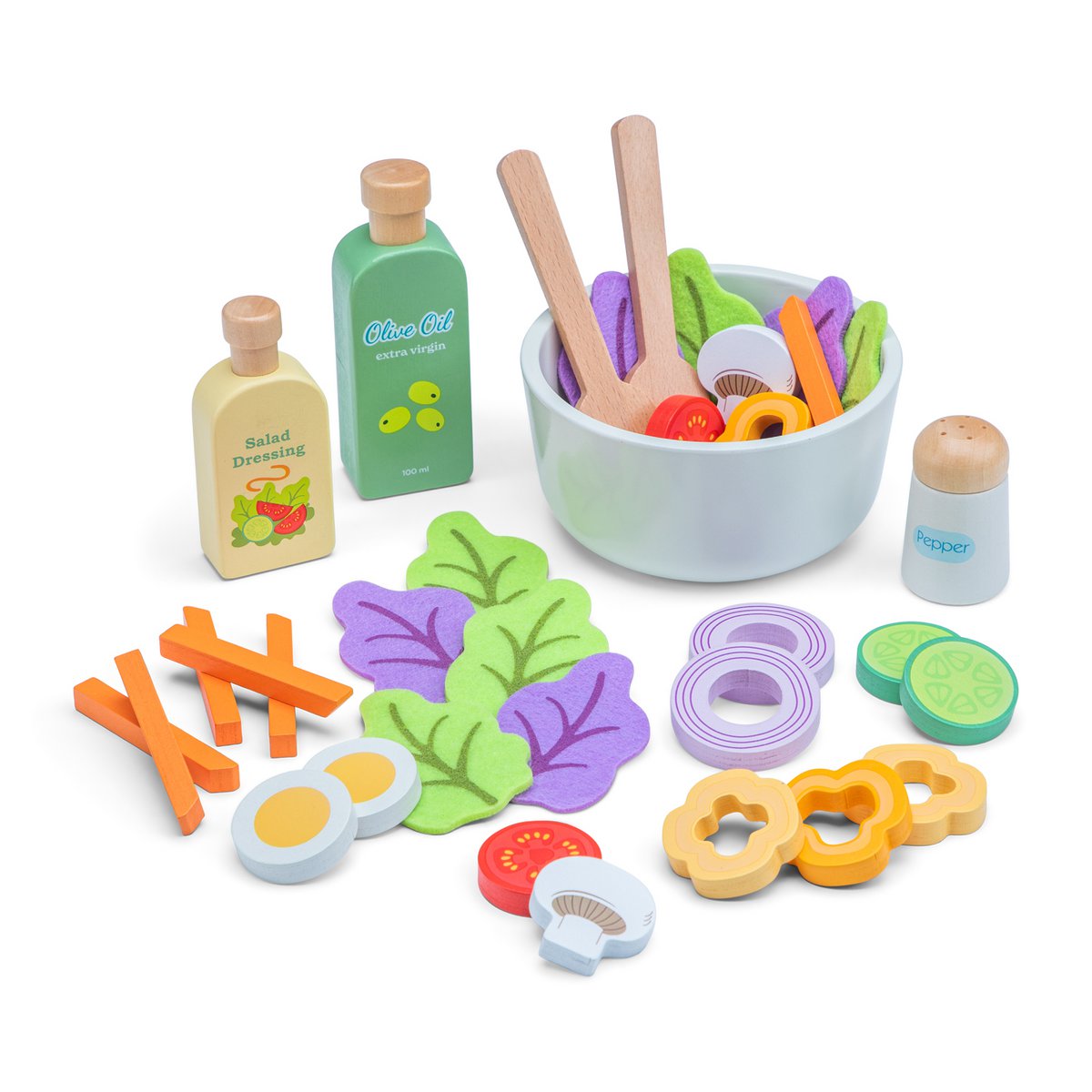 Set de ensalada de madera - "Haz tu propia ensalada"
