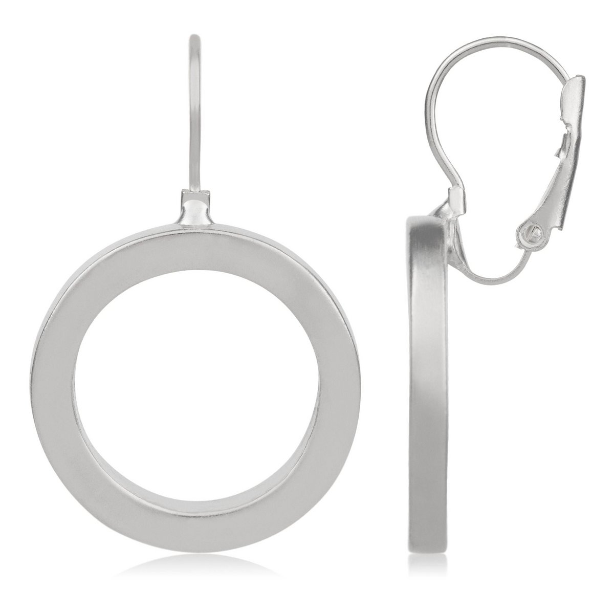 Boucle d'oreille créole arbalète en argent