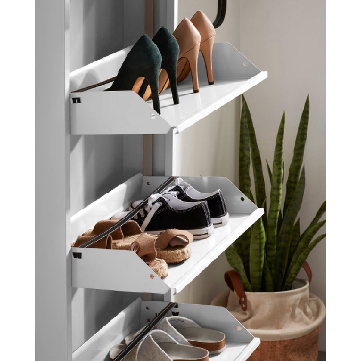 Zapatero metálico 3 puertas | Blanco mate